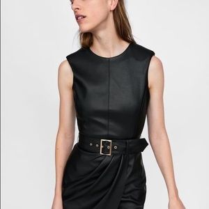 Zara Faux Leather Dress with Belt